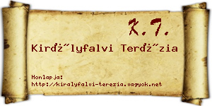 Királyfalvi Terézia névjegykártya